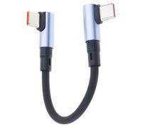 Câble de charge USB-C mâle court, embout coudé à 90, charge rapide 6 A, compatible avec le transfert de données pour ordinateurs portables et