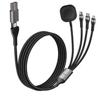 Câble de charge USB C Multi pour Apple Watch, câble de charge multiple 4 en 2 de 3 m avec chargeur iWatch, double USB-C (100 W/10 W) et cordon Lightning pour iPhone 17-6, iPad, MacBook, iWatch Ultra