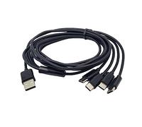 Câble de charge USB C multifonction avec 4 types de prises mâles - Sortie 2 A - Répartiteur USB de 200 cm de long