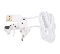 Câble de Charge USB-C pour Chien Amusant Type-C, Plastique Métal | Rappel de Charge Drôle, Bureau et Siège Arrière, Finition Blanche, Usage Quotidien