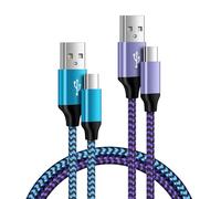 Câble de charge USB C pour téléphone Samsung à charge rapide, [0,9 m + 1,8 m] câble de charge rapide pour Samsung Galaxy A56/A55/A54/A16/A15/A25/A14/A34/S25/S24 Ultra/S23/S22/S21/S10, Google, iPhone