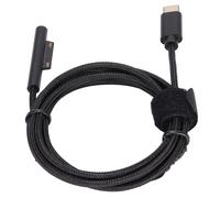 Câble de charge USB-C Power Delivery tressé en nylon pour ordinateur portable Microsoft Surface Pro 6/5/4/Book (PD15V), compatible avec chargeur 65