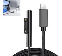 Câble de charge USB-C Surface, 2 m, gaine en nylon tressé, 45 W (15 V/3 A), compatible PD, pour Microsoft Surface Pro 3/4/5/6/7, Go 2, La