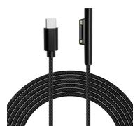 Câble De Charge Usb-C Surface, 20M Tressé Nylon, 45W (15V/3A) Compatible Pd, Pour Microsoft Surface Pro 3/4/5/6/7, Go 2, Laptop 1/2/3, Book 1/2 (Bloc D'Alimentation Pd Requis)[ZHUJ3539]