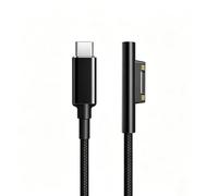 Câble de charge USB-C vers Surface Connect pour Surface Pro 45 W 2 m | 2 m en nylon tressé, alimentation 45 W 15 V 3 A, Surface Pro 3/5/6/7, Surface Go et ordinateur portable, connecteur de type C