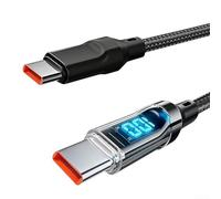 Câble de charge USB-C vers USB-C haute vitesse 120 W pour DVR Camp Snap CS-8, câble en nylon durable avec indicateur d'alimentation LED | Cordon de charge super rapide, câble de charge pour moniteur