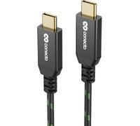 Câble De Charge Usb-C Vers Usb-C, Usb 2.0, Fonction De Charge Rapide, Connecteur Plaqué Or, E-Marker, 480 Mo/S, 5 A/100 W, Boîtier En Aluminium, Gaine En Nylon, Noir/Vert, 0,15 M