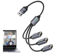 Câble de charge USB multiple - Cordon de chargeur USB de type C pour camion, travail, intérieur, voyage, camping, aventure | Noir avec alliage d'aluminium, design de connecteur compact, solution