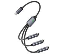 Câble de charge USB multiple - Cordon de chargeur USB de type C pour le camping d'aventure | Noir avec alliage d'aluminium, connecteur de port compact, accessoire portable pour voyage et utilisation
