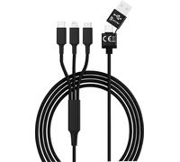 Câble de charge USB Smrter USB 2.0 USB-A mâle, USB-C® mâle, Connecteur Lightning , USB-Micro-B mâle 1.20 m noir