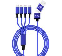 Câble de charge USB Smrter USB-A mâle, USB-C® mâle, Connecteur Lightning , Connecteur Lightning , USB-Micro-B mâle 1.20 m bleu marine SMRTER_ELITE_L_NB