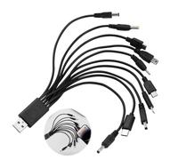 Câble de charge USB universel multifonction 10 en 1 pour de nombreux adaptateurs compatibles avec Samsung, LG, Huawei ZTE et Sony Ericsson Nokia PSP
