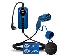 Câble de Charge VOLDT Type 2 Schuko 3,7 KW, monophasé, 8A - 16A, Chargeur EV réglable avec Affichage numérique contrôlable pour Voiture électrique (Length 10)