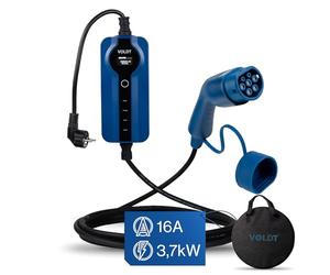 Câble de Charge VOLDT Type 2 Schuko 3,7 KW, monophasé, 8A - 16A, Chargeur EV réglable avec Affichage numérique contrôlable pour Voiture électrique (Length 5)