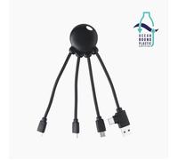 Xoopar Câble multi-USB Octopus OBP 4 en 1 Plastique des Océans Noir