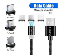 Câble de Charge - ZISONIX - 2m - 3 en 1 - Micro USB et Type C - Chargeur Magnétique