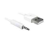 - Câble de chargement / de données - USB mâle pour mini-phone stereo 3.5 mm mâle - 1 m - blanc - pour Apple iPod shuffle (1G, 2G)