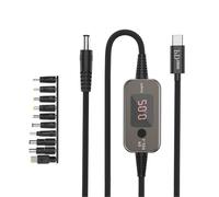 Câble de Chargement de Type C à 5, 5 x 2, 1 mm avec 10 Embouts interchangeables, tensions réglables, Sortie 100 W pour Usage Domestique et Bureau