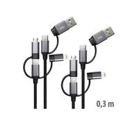 Callstel 2 câbles de chargement 60 W et transfert USB-A/C vers USB-C/Micro-USB/Lightning
