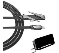 Câble de chargement pour support de téléphone - Cordon de charge rapide de type C de 120 cm, de zinc et d'aluminium avec tressage TPE, de données 240 W, conception de support invisib