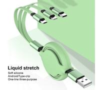 CâBle De Chargement RéTractable 3 En 1, Compatible Avec Ios, CâBle Micro Usb Type C, Charge Rapide, Synchronisation Des DonnéEs