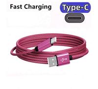 Câble De Chargement Usb A À Type C, Câble De Données En Nylon, Chargeur Rapide Pour Téléphone Huawei Samsung Android, Dispositif De Chargement De Type C 1m 2m 3m,1 Mètre,Rose