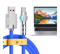 Câble de chargement USB C-Câble USB C 6A Flex Résistant 120W Données | Câble USB Rotation à 180 degrés, Cordon de Charge Durable, Câble de Charge Universel Flexible pour téléphone Portable école école