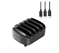 Câble De Chargement USB for Tablette PC, 5 Ports, Station Charge avec Support 40W 5V2.4A Capacité De Charge Rapide(Black-02)