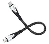 Câble de chargeur court USB C vers Lightning pour iPhone iSoul, 15 cm/0,5 pied pour iPhone, compatible avec alimentation électrique (à utiliser avec des chargeurs de type C)