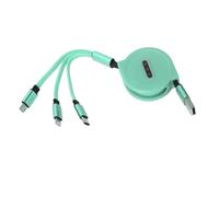 CâBle De Chargeur Multi-RéTractable 3 En 1 3a Avec Connecteur Typec/Pour Ios/Micro Usb 1,1 M (Vert)
