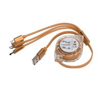 CâBle De Chargeur RéTractable Usb Multiple Tressé En Nylon 3 En 1 Pour Ios/Type C/Micro Portorange