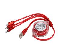 CâBle De Chargeur RéTractable Usb Multiple Tressé En Nylon 3 En 1 Pour Ios/Type C/Micro Portred