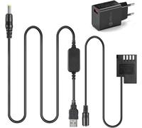 Câble De Chargeur Usb D'Alimentation Mobile + Dmw-Dcc12 Dmw Blf19E Blf19 Batterie Factice Entièrement Décodée + 5V 3A Adaptateur Pour Lumix Dmc-Gh3 Dmc-Gh4 Dmc-Gh5[Z539]