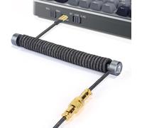 Câble De Clavier Spiralé Custom Et Enrouleur De Câble D'Aviateur Métal Set Câble D'Aviateur À Tige Fixe + Câble Usb C Tressé Avec Aviateur En Or 24K Pour Clavier De Jeu/Smartphon[ZHUJ3355]
