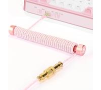 Câble De Clavier Spiralé Custom Et Enrouleur De Câble D'Aviateur Métal Set Câble D'Aviateur À Tige Fixe + Câble Usb C Tressé Avec Aviateur En Or 24K Pour Clavier De Jeu/Smartphon[ZHUJ3356]