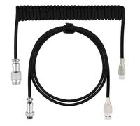 Câble de Clavier Spiralé, Mix Câble USB type C 1.5 m Étirable à 3 m, type C vers USB A, Enroulé pour Clavier Mécanique, Coiled avec Connecteur Amovible, USB-C Haute Qualité, TPU Souple, pour de Jeu