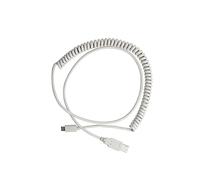 Câble de Clavier Spiralé Type-c Blanc Abs pour Connexion Robuste | Tube Torsadé, Transmission Rapide des Données, Réduit la Perte de Signal, Finition Blanche en Abs