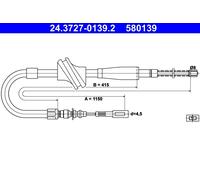 Câble De Commande, Frein De Stationnement Arrière Droit Pour AUDI 80 90 COUPE