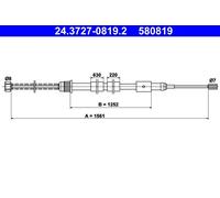 Câble De Commande, Frein De Stationnement Arrière Droit Pour PEUGEOT 306