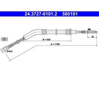 Câble De Commande, Frein De Stationnement Arrière Pour VW KAEFER KARMANN GHIA