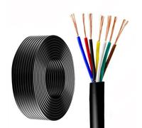 Câble De Commande Multiconducteur En Cuivre Flexible RVV 0,75 Mm², 7,6 À 30,5 M, Avec Ruban Isolant, 300 V/500 V, for Rallonges Électriques, Éclairage, Appareils Électroménagers(25ft,0.75 mm²- 16C)