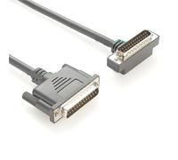 Câble de connecteur DB25 à Angle Droit à Profil Bas, câble série Mince d-sub 25 Broches DB25 mâle à mâle, câble d'imprimante coudé vers Le Haut et vers Le Bas(5M)