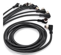 Câble de connecteur M12 à double tête mâle femelle, 2 m, 4 broches, 5 broches, 8 broches, type A, 2 pièces(Angle M to M 4p)