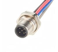 Câble de connecteur mâle NMEA 2000 M12 5 broches, code A, droit, montage sur panneau avant, IP67, M12, pré-assemblage, câble électrique à câbler, prise aviation, prise de capteur (0,2 m/0,66 pi)