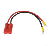 Câble de connecteur SB 50 A avec borne à anneau M8, charge de batterie robuste 10 AWG pour distribution d'énergie solaire de chariot élévateur EV, fil de cuivre PVC résistant aux intempéries (30 cm)