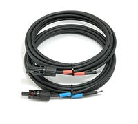 Câble de connexion 4 mm² - Noir - Avec fiche - Pour panneau solaire - Pour régulateur de charge - GAK PV - Fabriqué en Allemagne (2 m)