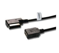 vhbw Câble audio voiture compatible avec Audi A1 | A3, A4, A5, A6, A8, Q5, Q7, TT, MMI 3G-System 2006+ - Adaptateur USB, 37,1 cm, noir