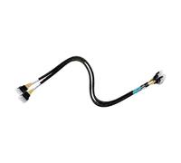Câble de connexion d ' équipement SFF-8654 8I, faisceau tressé de 65 cm, disposition croisée à extrémité droite pour les réparations de serveurs, circuits internes bien rangés, capuchons de connecteur