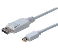 DIGITUS Câble adaptateur DisplayPort - mini DP vers DP - UHD 4K/60Hz - 1m - Verrouillage - Displayport 1.1a - Compatible avec MacBook, Mac, PC