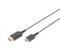 Câble de connexion HighFlex HDMI 1.4 Haute Vitesse 4K30Hz UHD Mini HDMI C/HDMI A M/M, noir, 2 m